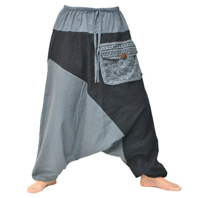 Handmade Harem Pants Lounge Pants Men Women Black Gray