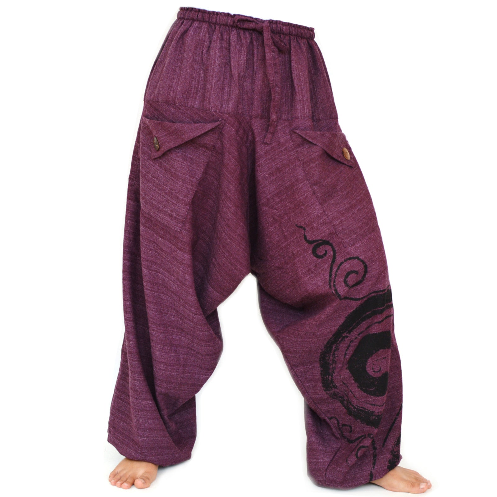 Siamrose Baggy Harem Pants For Men & Women - Cotton Yoga Lounge Pants With 2 Big Pockets