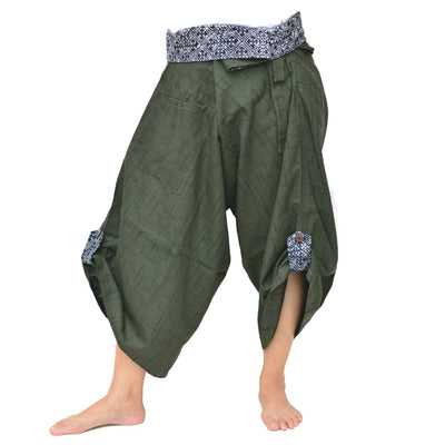 Samurai Pants Yoga Pants Ninja Pants Men Women Unique Pants Olive Green