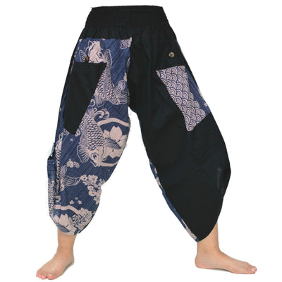 Samurai Pants Ninja Pants Yoga Pants Men Women Black Blue