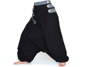 Black and Gray Harem Pants for Men and Women