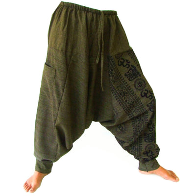Harem Pants Lounge Pants Baggy Pants Men Women olive green