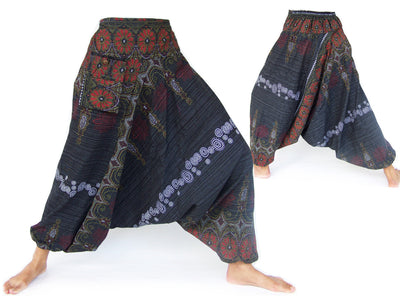 Harem Pants Aladdin Pants Men Women Flower Print