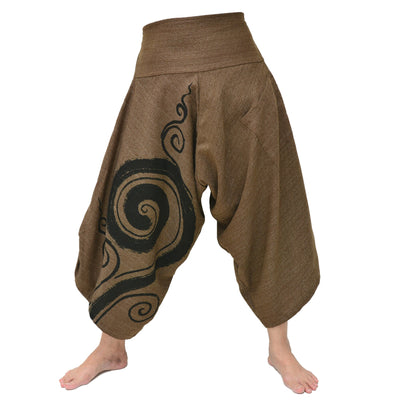 Women & Men Harem Pants Lounge Pants Shorts 2 Pockets Brown