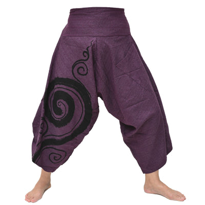 Women & Men Harem Pants Lounge Pants Shorts 1 Pocket Purple