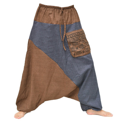 Handmade Harem Pants Lounge Pants Men Women Brown