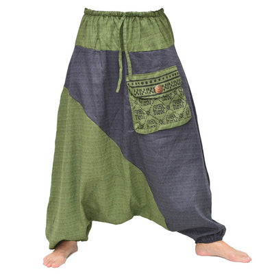 Handmade Harem Pants Lounge Pants Men Women Green
