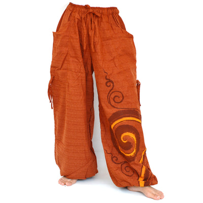 Harem Pants Baggy Pants Yoga Pants Men Women adjustable length Orange