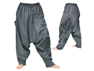 Harem Pants Lounge Pants Baggy Pants Men Women 1 pocket Black