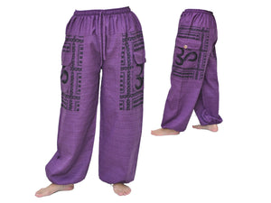 Aladdin Pants Harem Pants Men Women ॐ print Purple