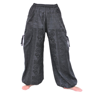 Harem Pants Baggy Pants Yoga Pants Men Women adjustable length Gray