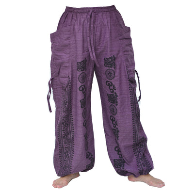 Harem Pants Baggy Pants Yoga Pants Men Women adjustable length Purple