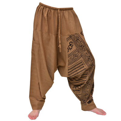 Harem Pants Lounge Pants Baggy Pants Men Women beige 1 pocket