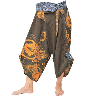 Samurai Pants Yoga Pants Ninja Pants Men Women Unique Pants Brown
