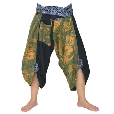 Samurai Pants Yoga Pants Ninja Pants Men Women Unique Pants Black Green
