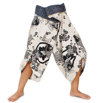 Samurai Pants Yoga Pants Ninja Pants Men Women Unique Pants Beige