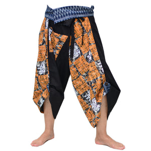 Samurai Pants Yoga Pants Ninja Pants Men Women Unique Pants Black Orange