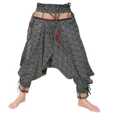 Samurai Style Harem Pants Ninja Pants Men Women Black Grey