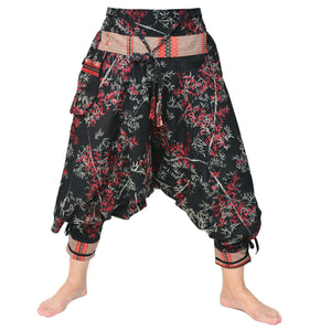 Samurai Style Harem Pants Ninja Pants Men Women Black Bamboo