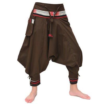 Samurai Pants Harem Pants Ninja Pants Men Women Brown