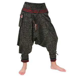 Samurai Pants Harem Pants Ninja Pants Men Women Black Gray