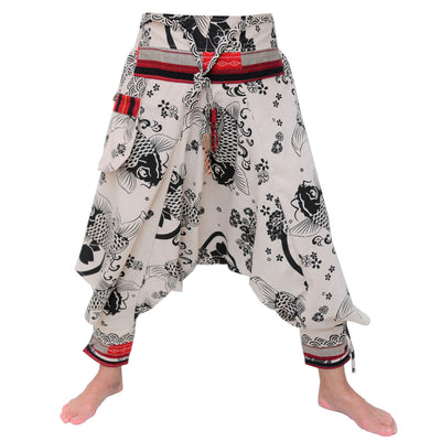 Samurai Pants Harem Pants Ninja Pants Men Women Beige